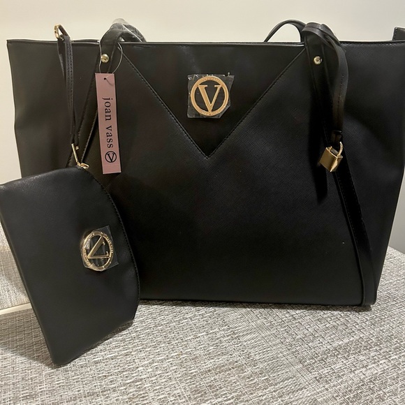 Joan Vass Handbags - Joan Wass🌷 bag ✨Black Leather Tote Bag Large Everyday Shoulder Bag